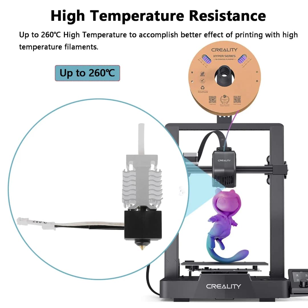مجموعة هوت إند Creality Ender 3 V3 SE من سبائك التيتانيوم مع كسر حراري ثنائي المعدن 24V 40W رأس J-head لموديل Ender-3 V3 SE - 5