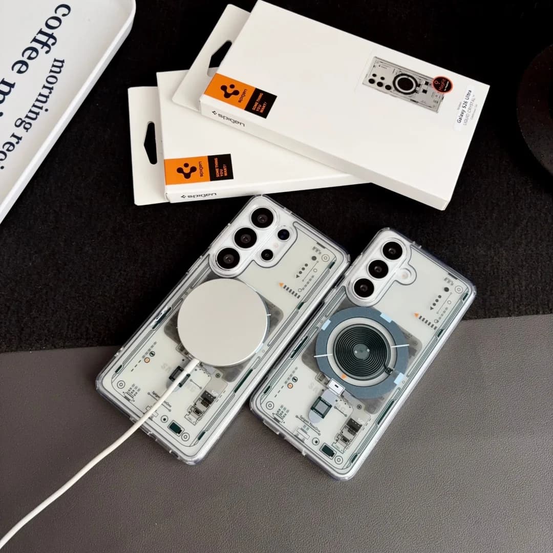 غطاء سبايجن Ultra Hybrid MagFit المغناطيسي الشفاف لهواتف سامسونج جالاكسي S23 وS24 ألترا وS25 بلس، متوافق مع ماجسيف، غطاء TPU مقاوم للصدمات - 2