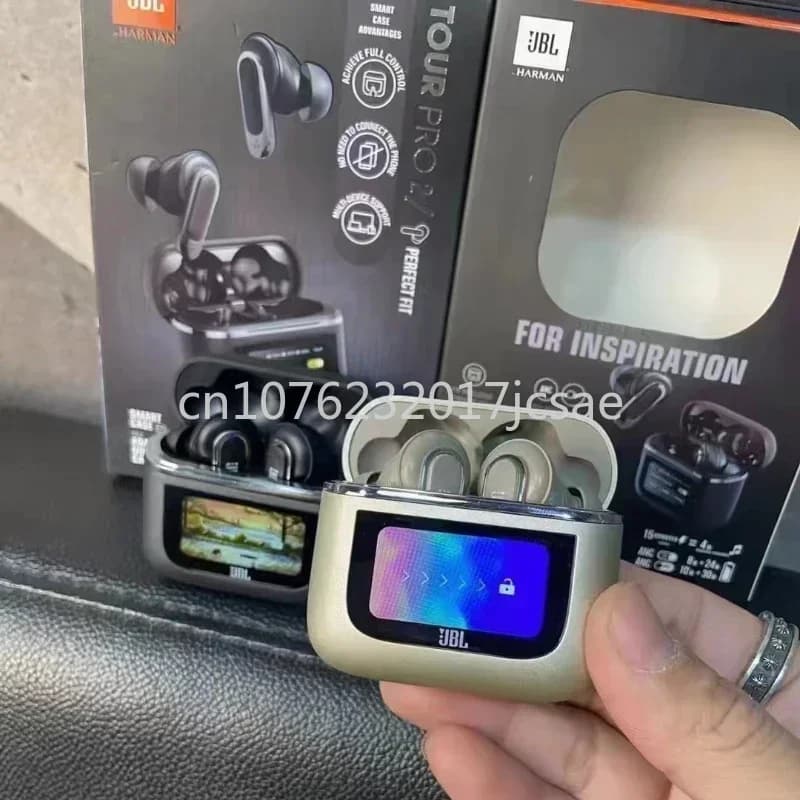 سماعات الأذن اللاسلكية الحقيقية الأصلية JBL Tour PRO 2 بلوتوث ستيريو سماعات أذن سماعات رأس رياضية مع شاشة LCD ذكية إصدار HK - 3