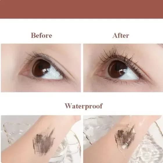 رموش طبيعية مقاومة للماء مكياج نسائي مستحضرات تجميل كورية ماسكارا سوداء بنية 3D تطويل الرموش حجم إضافي - 4