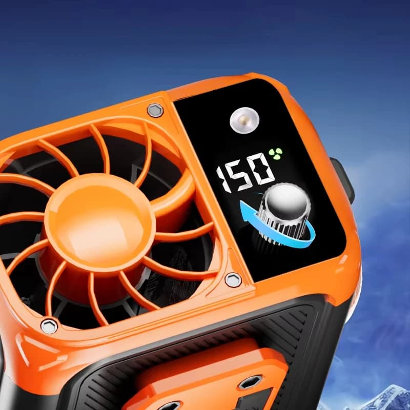 Mini high-speed waist fan, bladeless USB hanging neck fan, outdoor multifunctional mobile power lighting digital display fan - 4