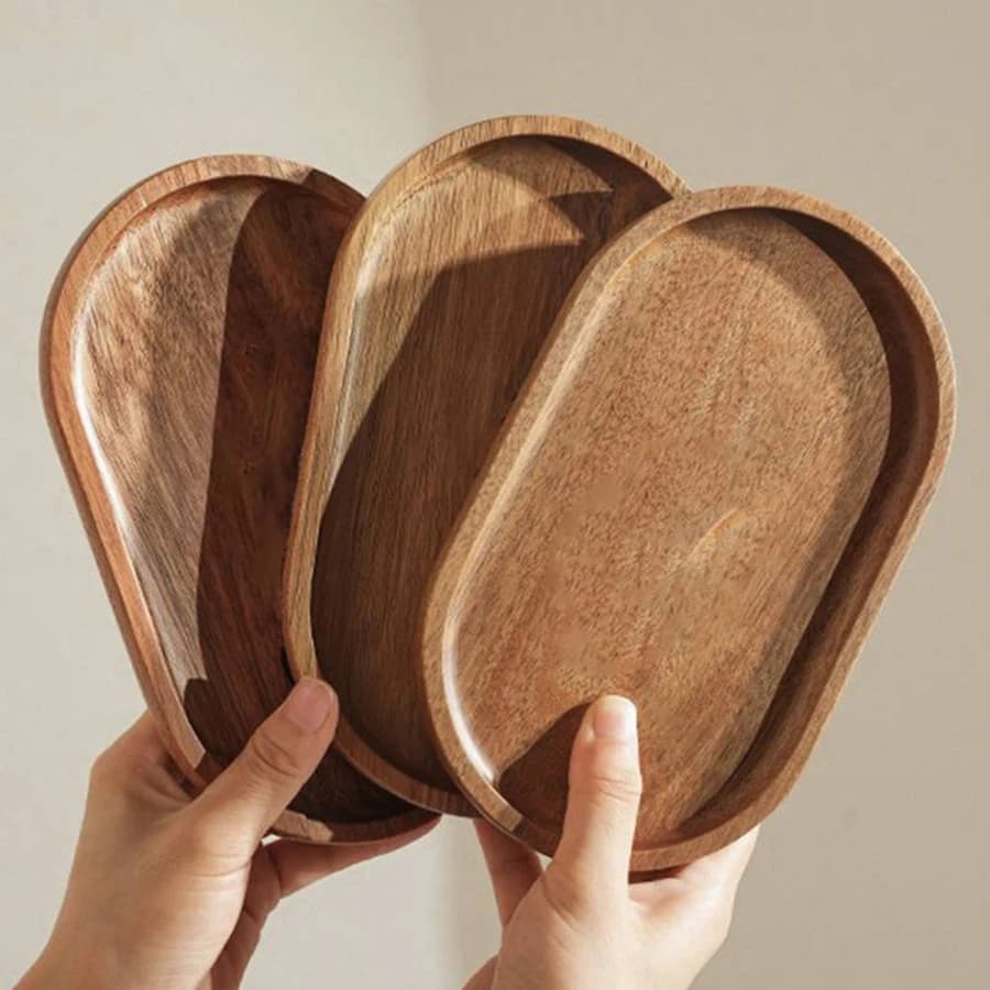 Modern minimalist wooden tray for dessert sushi drink kitchen restaurant coffee dessert shop serving tray jewelry storage plate - 6