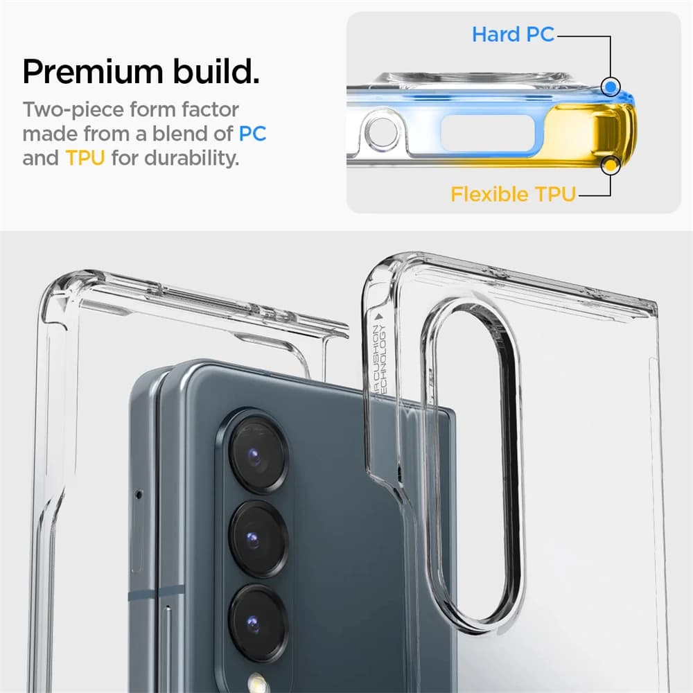 Spigen Ultra Hybrid Pro MagFit غطاء مقاوم للاصفرار لهاتف Samsung Galaxy Z Fold 7 6 5 غطاء شفاف مقاوم للصدمات Z Fold7 Fold6 - 4