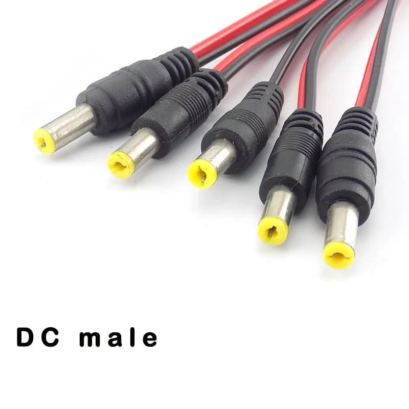 موصلات تمديد 12V DC ذكر أنثى جاك كابل محول قابس إمداد طاقة 5.5x2.1mm شريط LED ضوء كاميرا CCTV بطول 26 سم - 3