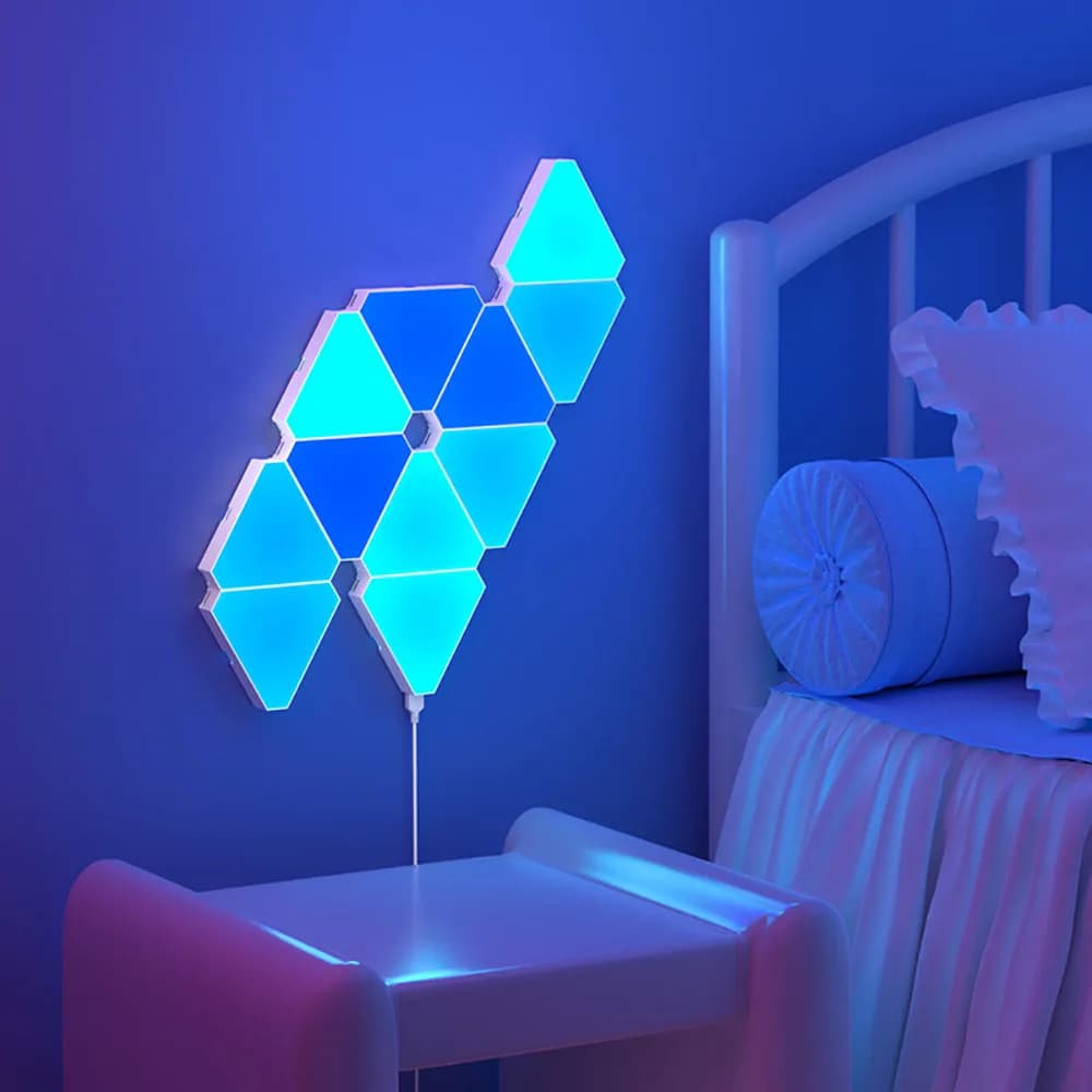 LED Triangular Quantum Lamp RGB Wall Lamp Smart Pickup Rhythm Background Light For Bedroom Bedside Night Light Office Decoration - 2