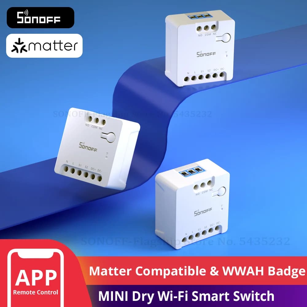 سونوف MINI-D مفتاح ذكي واي فاي اتصال جاف شريحة ESP32 متوافق مع Matter مدخل AC/DC مجموعة 1-10 قطع مشهد ذكي عبر eWeLink أليكسا