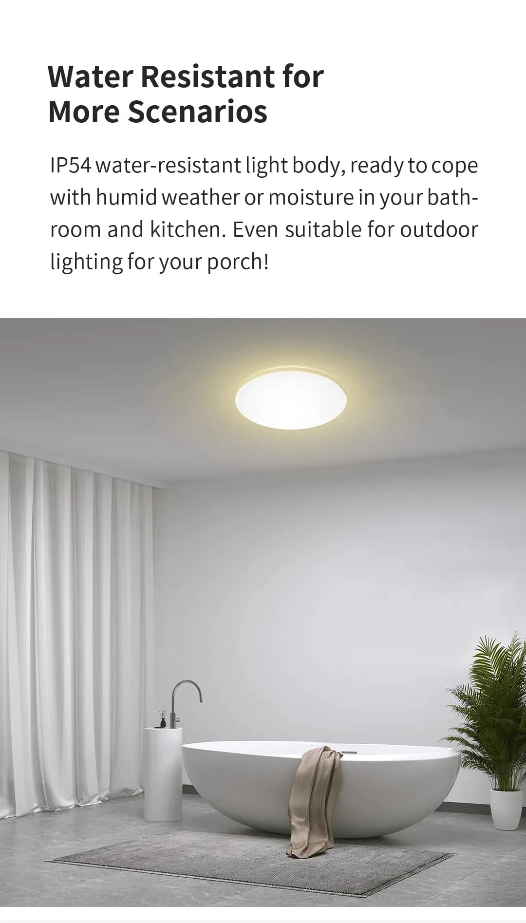 الإصدار العالمي YEELIGHT Smart LED Ceiling Light RGB Slim مع اتصال Wifi ودرجة حرارة لون 2700-6500K وقابلية التعتيم وتحكم صوتي ذكي متوافق مع Mi Home - 5