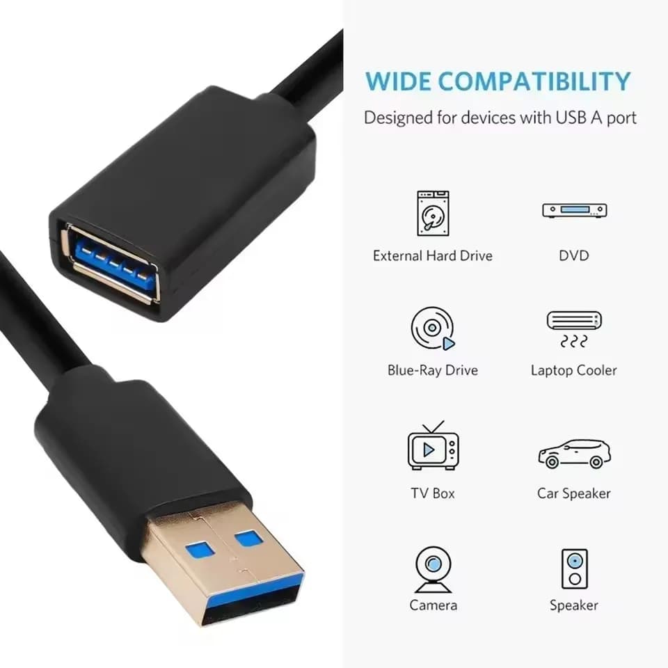 USB 3.0 Extension Cable For Smart TV PS4 Xbox High Speed Data Sync Extender Cord Wire USB 3.0 2.0 Fast Transfer Cable 1/1.5/2/3M - 5