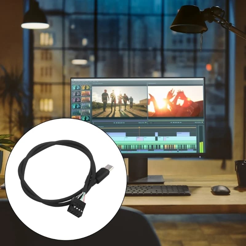 كابل طاقة لوحة أم كمبيوتر 9Pin إلى Type C USB لكابل شاشة LCD للكمبيوتر الشخصي للشاشة الثانوية شحن سريع ومزامنة بيانات - 2