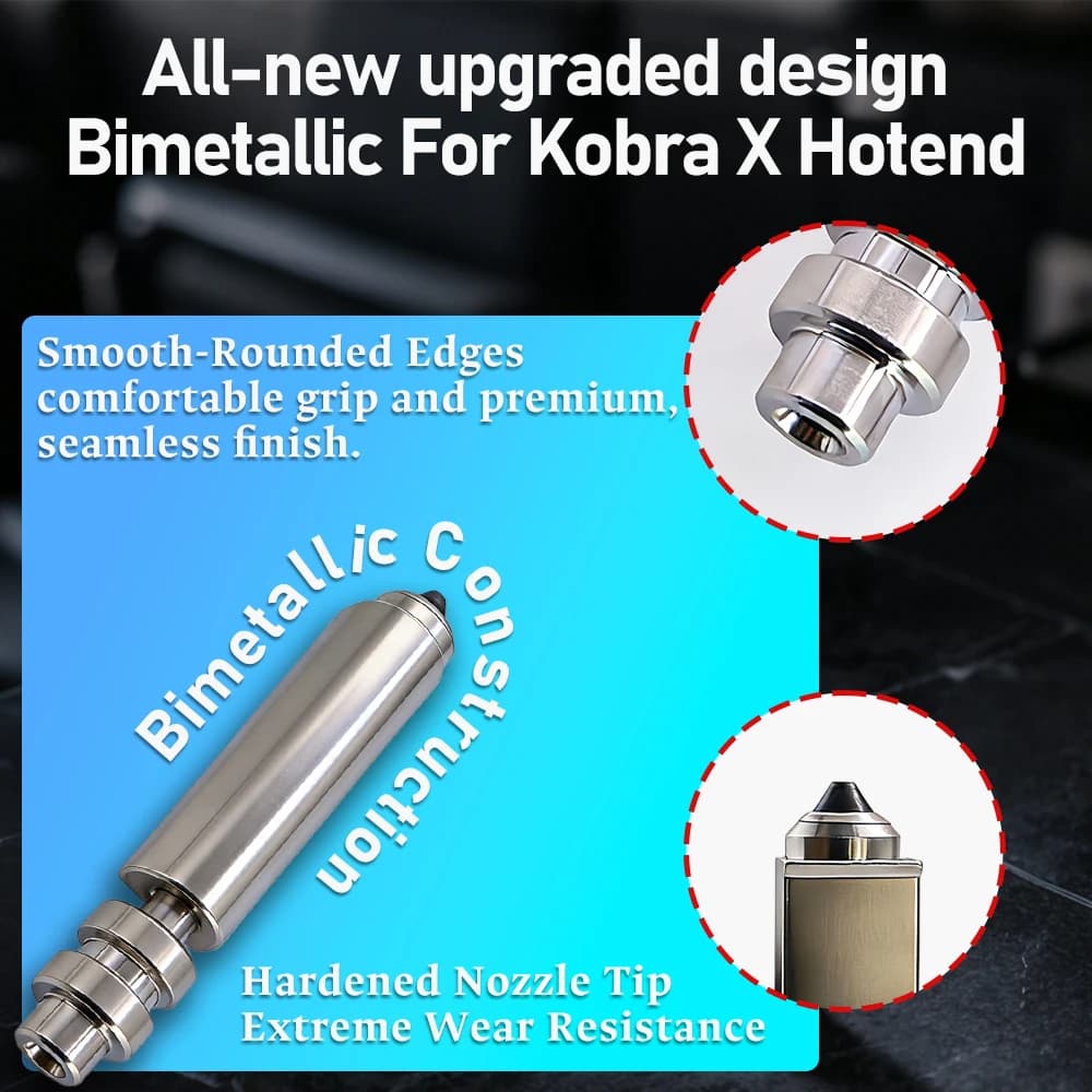 فوهة ثنائية المعدن عالية الحرارة، Anycubic Kobra X، إكسسوارات طابعات ثلاثية الأبعاد 0.2/0.4/0.6/0.8 مم - 3