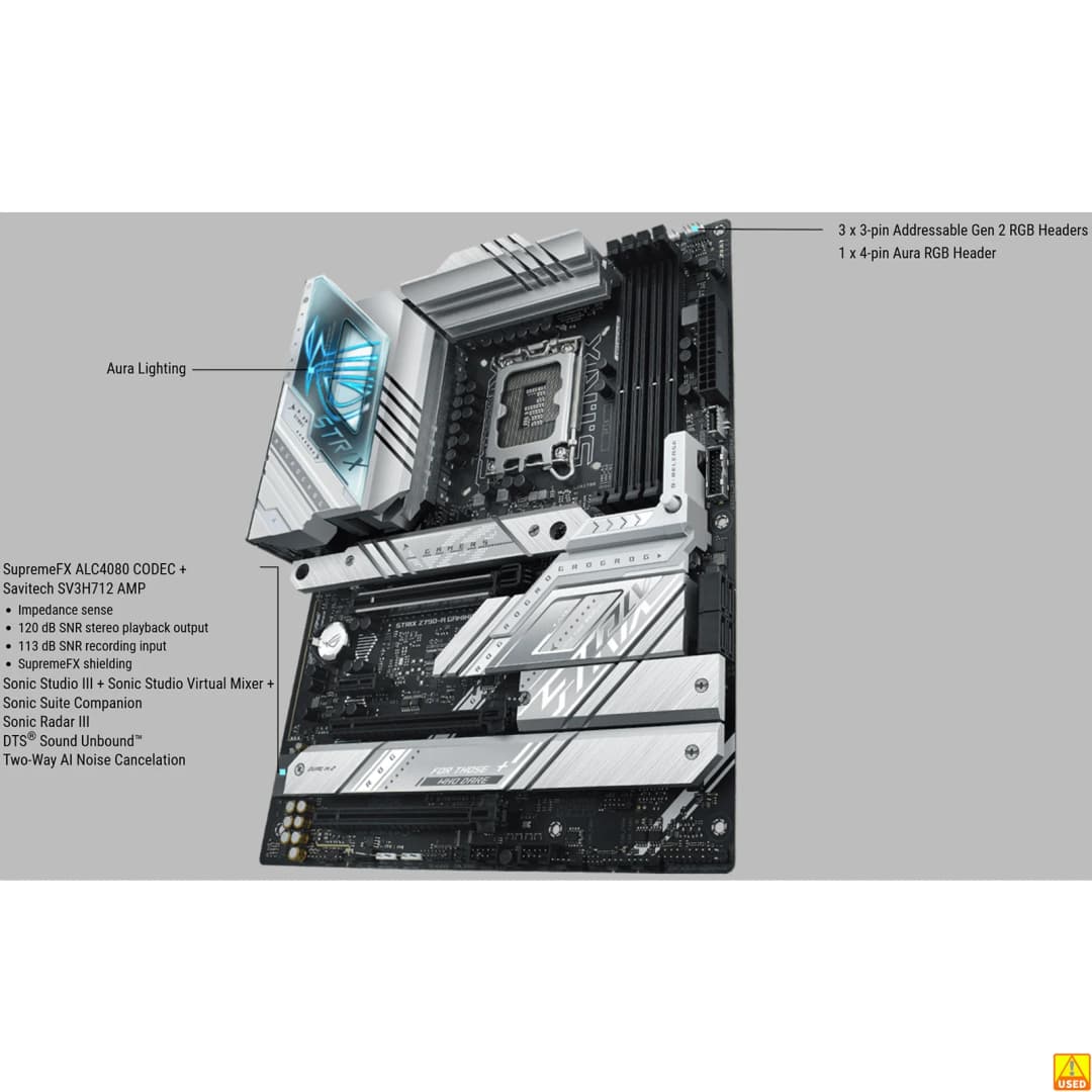 لوحة أم أسوس ROG STRIX Z790-A للألعاب، مقبس LGA1700، ذاكرة DDR4 حتى 5333 ميجاهرتز (OC)، شريحة Z790، ATX - 5