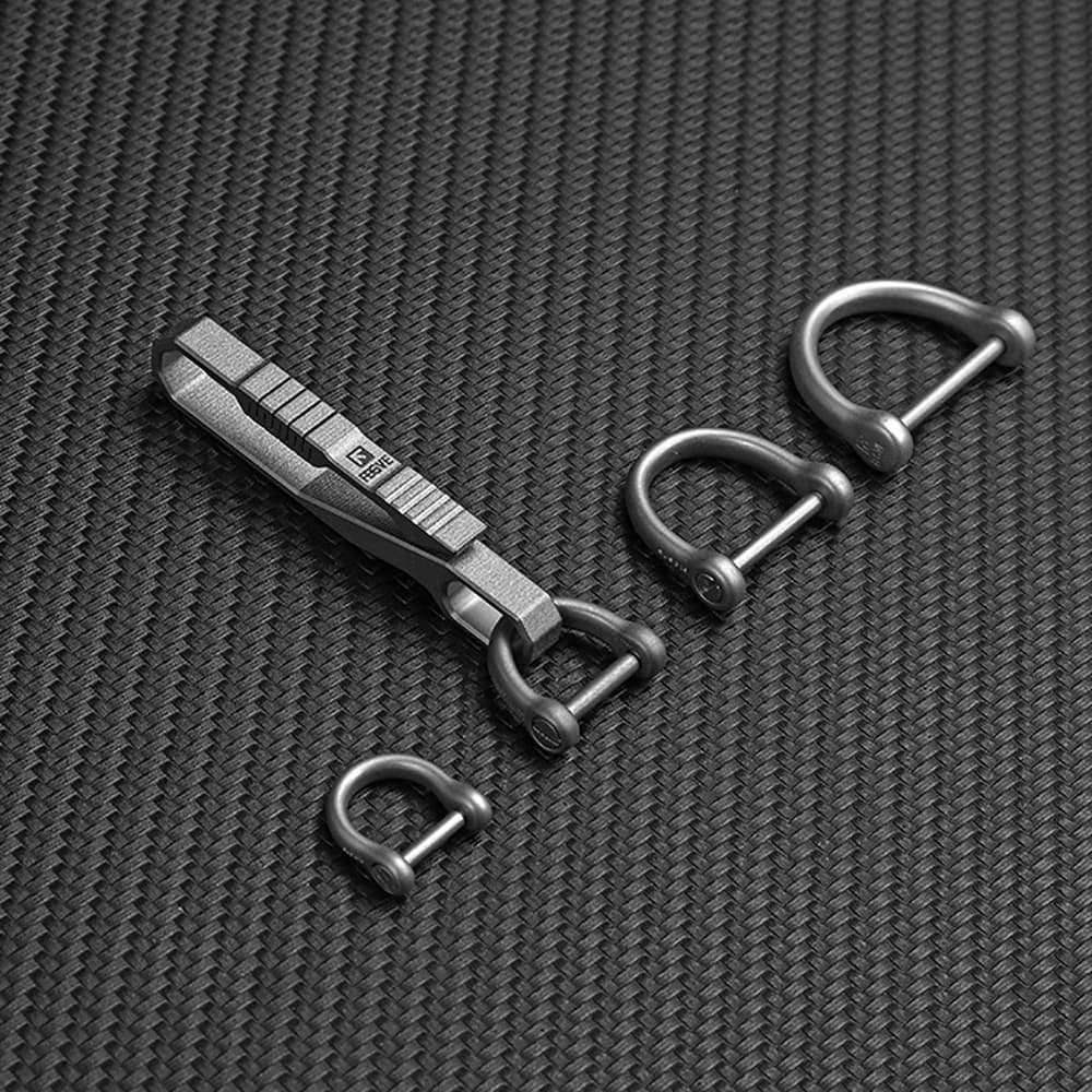 Titanium Durable Keychain Luxury Car Key Chain Waist Hanging Buckle Belt EDC Lightweight Key Ring Holder for Father's Day Gifts - 5