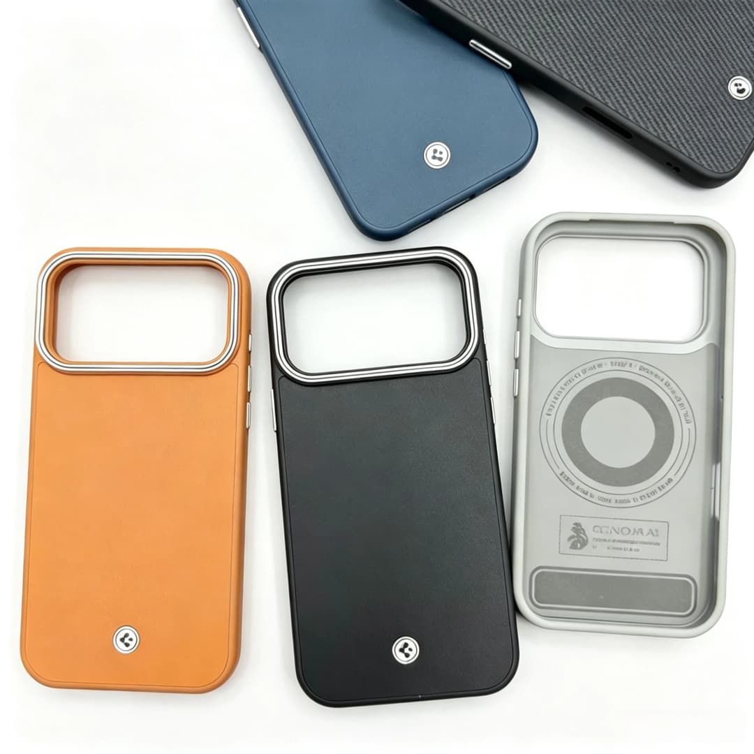 Spigen Enzo Leather MagFit For Magsafe Case for iPhone 17 Air 16 15 14 13 Pro Max Carbon Fiber Magnetic Shockproof Matte Cover - 6