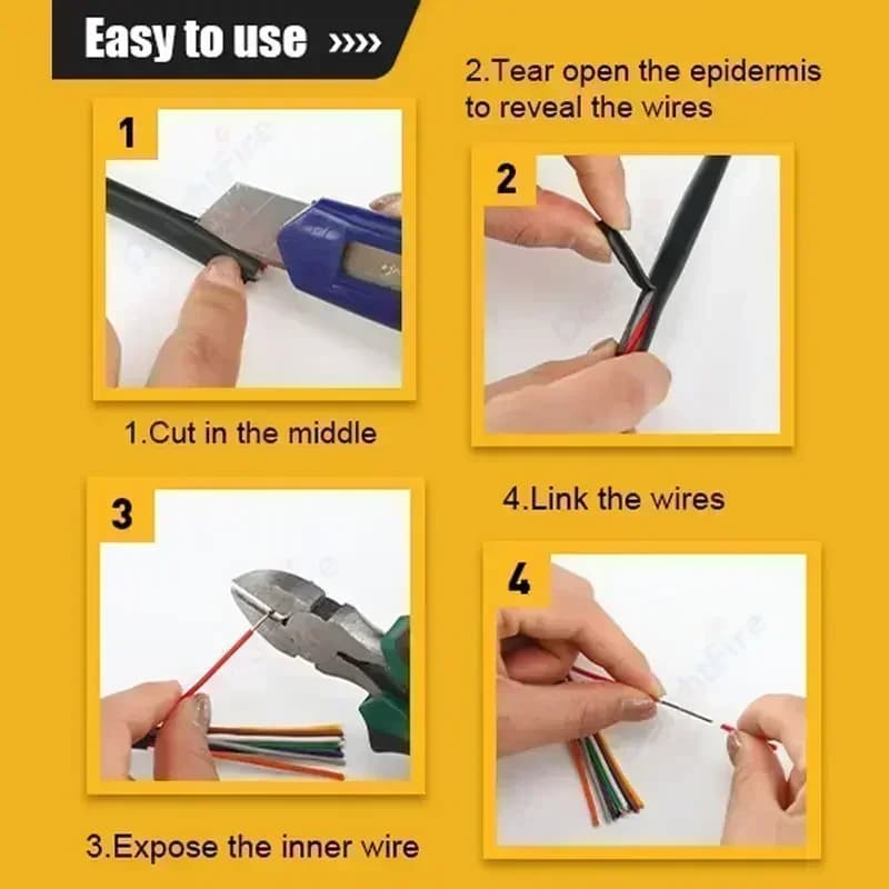 سلك صوتي إلكتروني 2 3 4 5 6 7 8 موصل مرن سلك كهربائي 12V كابل سيارة لسيارات LED ومكبرات الصوت والشاحنات - 5