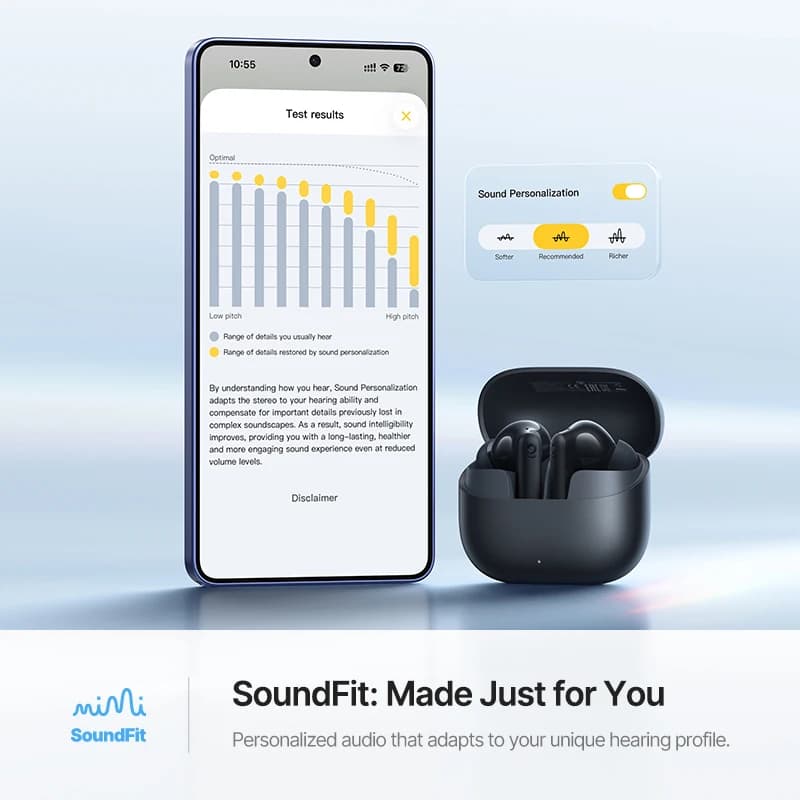 سماعات الأذن اللاسلكية Baseus Bowie 30 عزل ضوضاء 50dB وقت تشغيل طويل 65 ساعة سماعات بلوتوث 5.3 ميكروفونات 6 مكالمات واضحة بتقنية الذكاء الاصطناعي صوت جهير قوي - 6