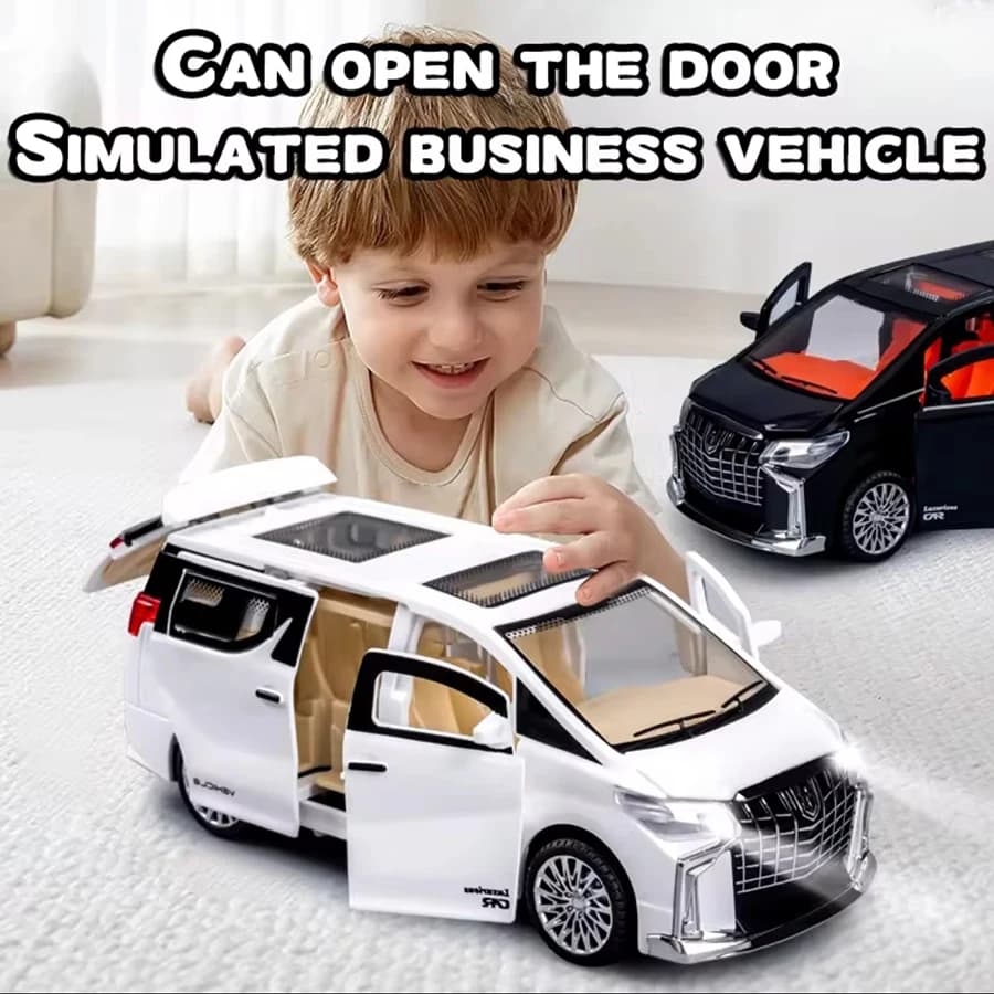 1:32 Mini luxury VIP business inertia cart MPV model die-casting metal alloy door and interior suitable for adult collectors - 2