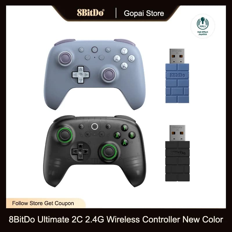 وحدة تحكم ألعاب لاسلكية جديدة 8BitDo Ultimate 2C للكمبيوتر، ويندوز 10، 11، Steam Deck، Raspberry Pi، ملحقات ذراع تحكم أندرويد