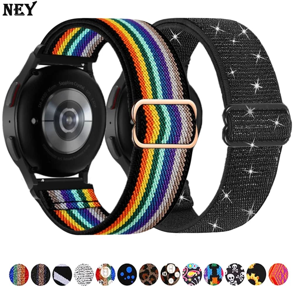 سوار ساعة من النايلون المطاطي لـ Amazfit GTS 4/2/2e/3/GTS2 Mini/GTR/4/3/Pro/GTR2، مقاس 20mm/22mm - 3