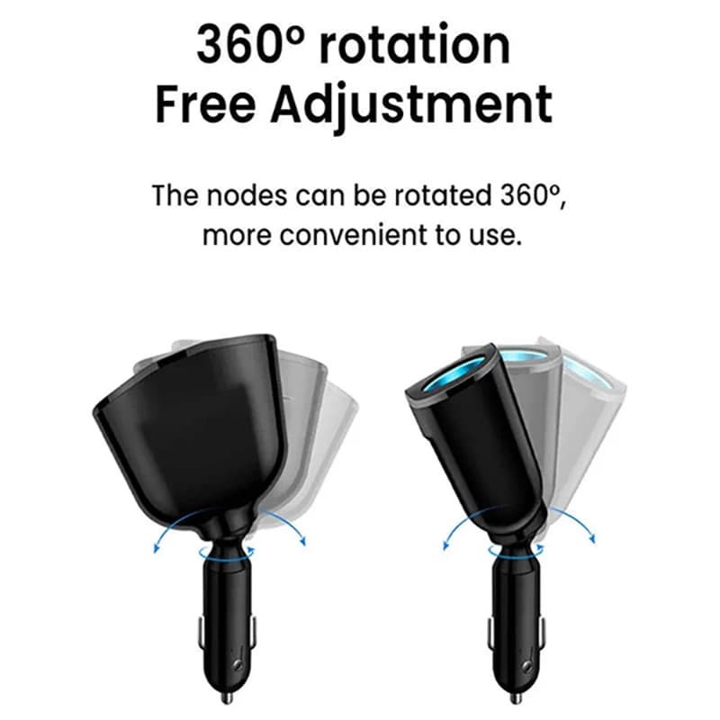 شاحن سيارة 120 واط QC3.0 - منفذين USB - شحن سريع - مناسب لمعظم السيارات - 5