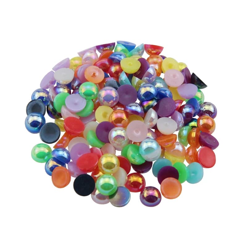 15Gram/Pack Imitation Pearls 6-8mm Round Flat Bead Handmade Jewelry DIY Clothing Luggage Crafts Accessories Material Beads