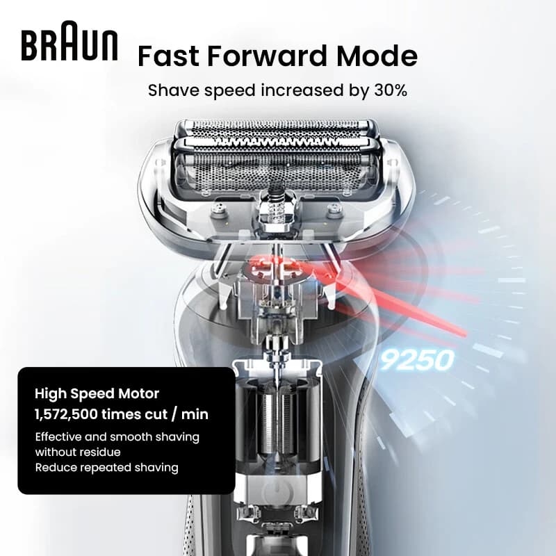 ماكينة حلاقة كهربائية من براون سلسلة 5/6/7 بشفرة عائمة وشحن سريع وشاشة LED 72-G7000cc/G1200s/62-S1200s/52-N1200s - 4