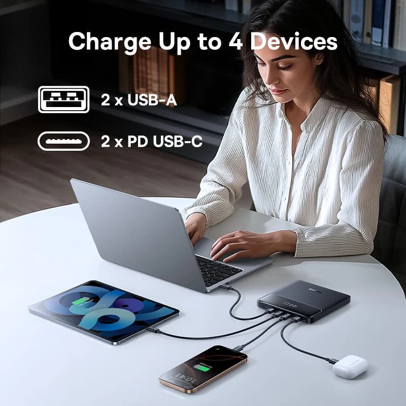 Baseus 100W Power Bank 20000mAh Capacity PD Fast Charging Battery Charger Powerbank For Laptops MacBook iPhone Samsung Xiaomi - 5