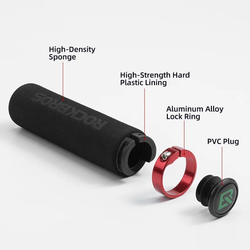 ROCKBROS Cycling Grips Anti-skid Shockproof Silicone Sponge Handlebar Grips MTB Road Bike Grips Ultraight Cycling Handlebars - 3