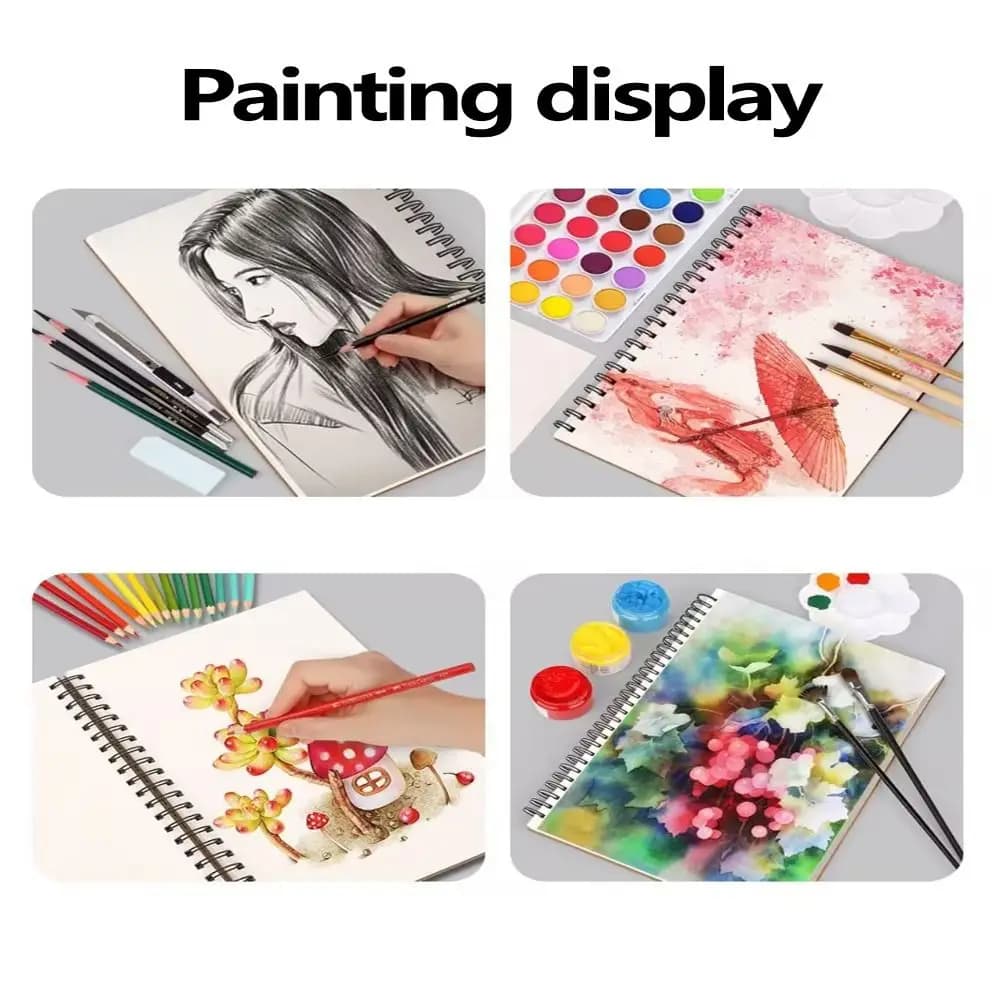 دفتر رسم حلزوني صديق للبيئة 30 ورقة 8K 16K، ورق رسم سميك خالي من الأحماض A4 A5 A6، لوحة رسم فنية للرسم الزيتي - 6