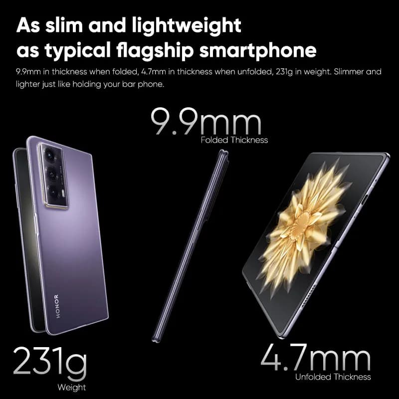 Global Version Honor Magic V2 5G Foldable LTPO OLED 120Hz Display 7.92" 50MP Rear Cameras Snapdragon 8 Gen 2 5000mAh 66W NFC - 6