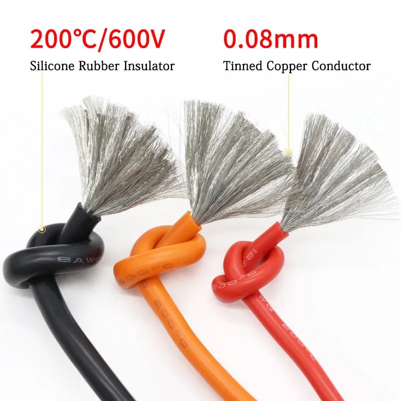 1M/5M Heat-resistant Cable 30 28 26 24 22 20 18 16 15 14 12 10 8AWG Ultra Soft Silicone Wire High Temperature Flexible Copper - 2