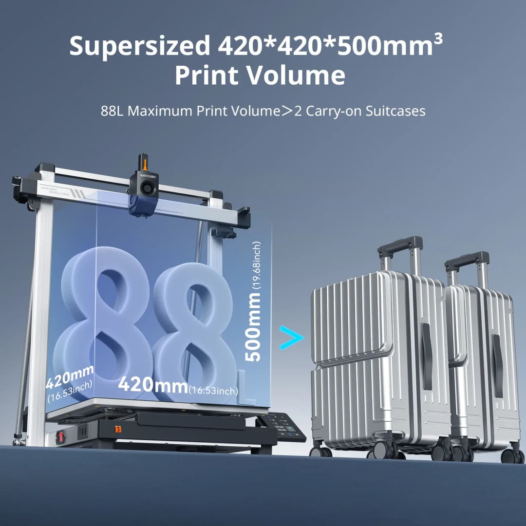 طابعة ANYCUBIC Kobra 3 Max Combo ثلاثية الأبعاد بتقنية FDM بسرعة طباعة تصل إلى 600 مم/ث وحجم طباعة كبير 500*420*420 مم مع تحكم عبر تطبيق ذكي - 5