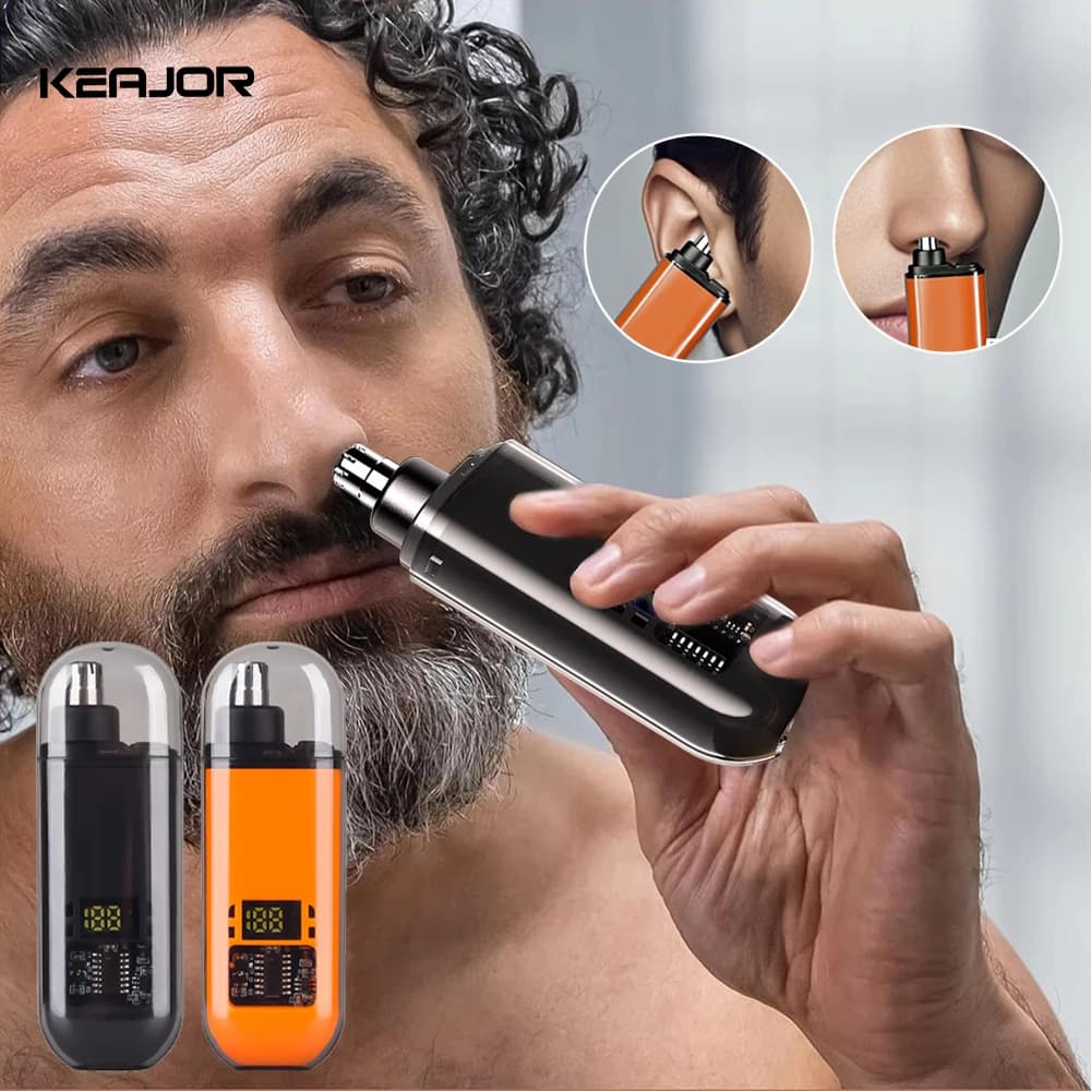 الأنف الشعر المتقلب قابلة للشحن الكهربائية مزيل شعر الأنف الرجال الحاجب الشعر الحلاقة الحلاقة جيب صغير المحمولة الأنف مقص الشعر