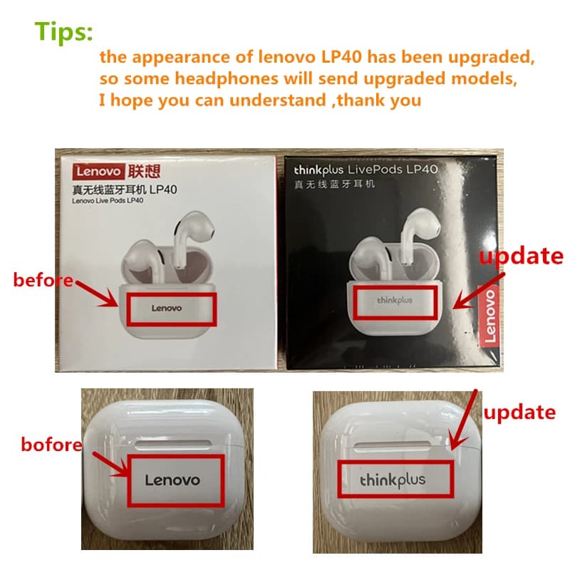 لينوفو LP40 سماعات لاسلكية TWS، بلوتوث، تحكم باللمس، سماعات رياضية، ستيريو، لأندرويد - 6