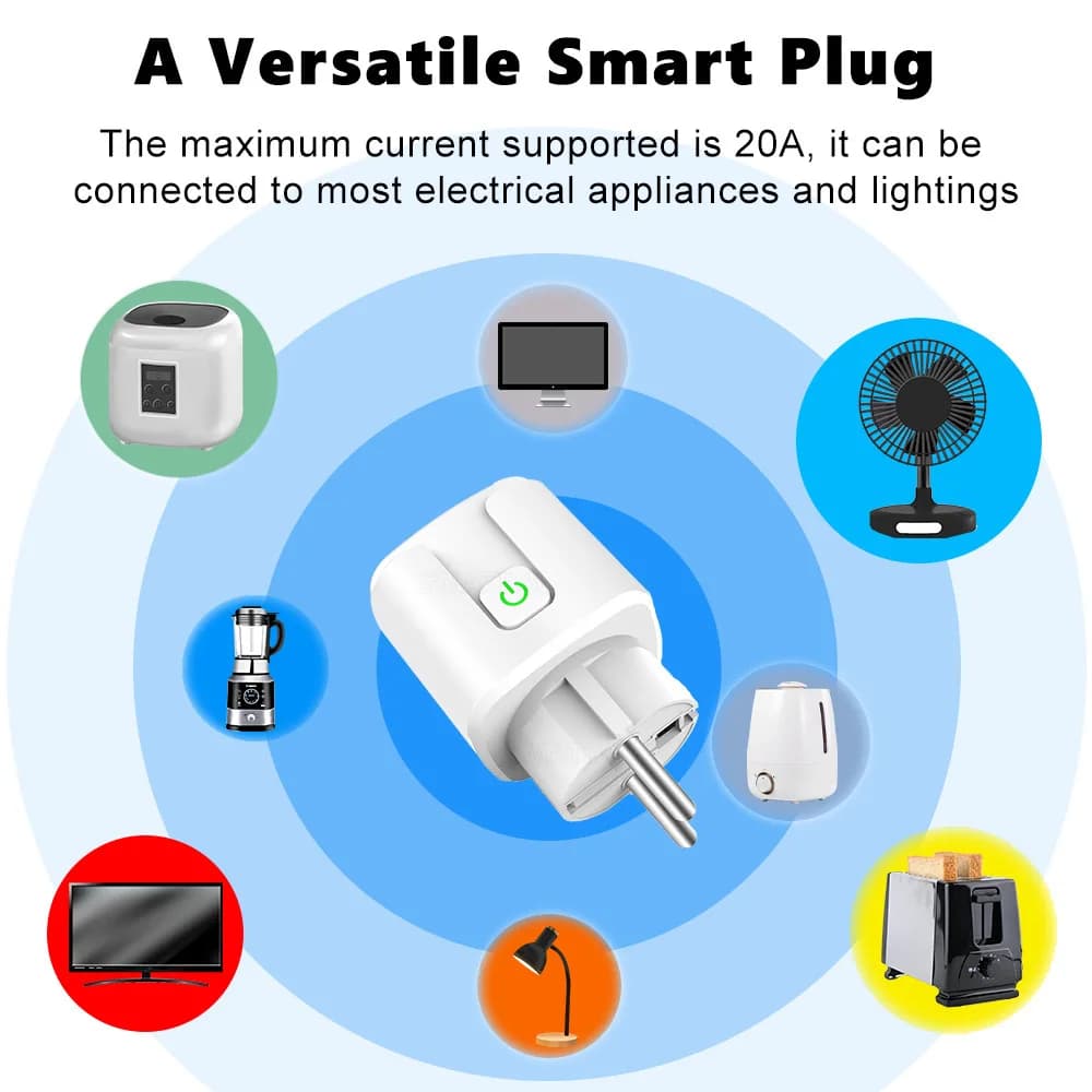 مقبس ذكي Matter واي فاي 16A/20A مقبس ذكي أوروبي محول قابس أجهزة منزلية توقيت لـ HomeKit SmartThings أليكسا جوجل سيري - 2
