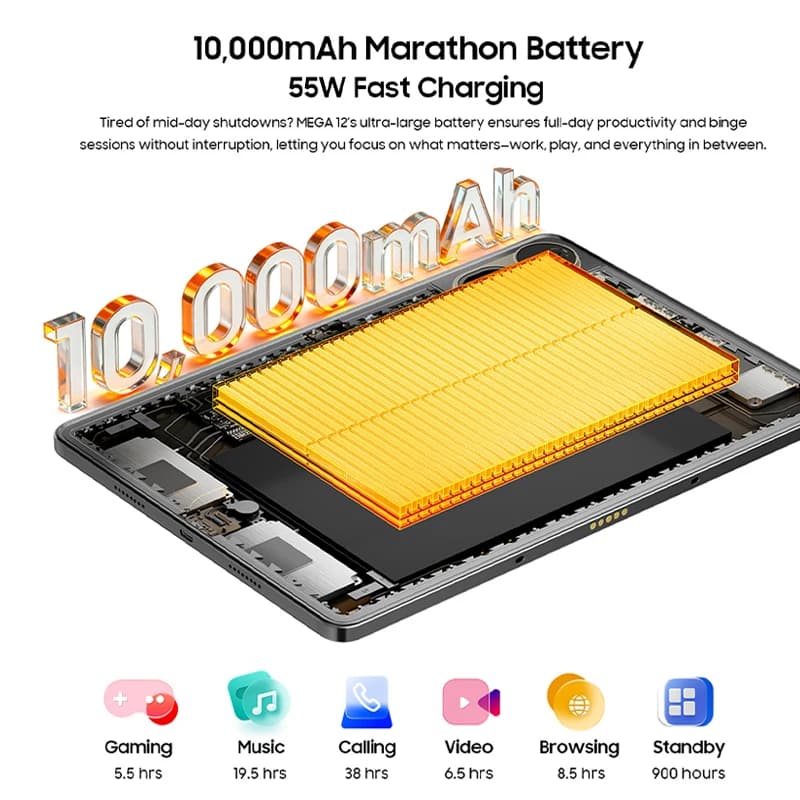 Blackview MEGA 12 Tablet 5G Dimensity 7200 CPU 12.2" 2.4K 120Hz Display IP69K Waterproof 50MP 10000mAh Pad PC - 4
