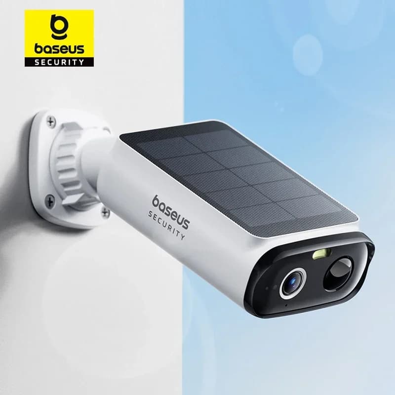 كاميرا مراقبة Baseus S1 لايت تعمل بالطاقة الشمسية، كاميرا خارجية لاسلكية، طاقة مستمرة، دقة 2K، زاوية رؤية 135 درجة، مقاومة للماء IP67، كاميرا واي فاي
