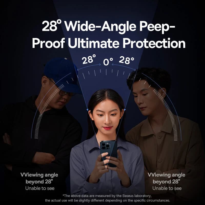 زجاج مقسى Baseus من Corning بسماكة 0.4 مم لهواتف iPhone 17 و16 و15 و14 و13 Pro Max Plus، واقي شاشة مضاد للتلصص، فيلم تثبيت تلقائي - 4