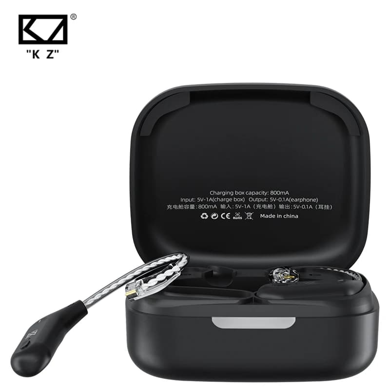 KZ AZ09 اتش دي بلوتوث متوافق وحدة 5.2 سماعات رأس ترقية كابل لاسلكي هاي فاي هوك أذن لاسلكي مع علبة شحن
