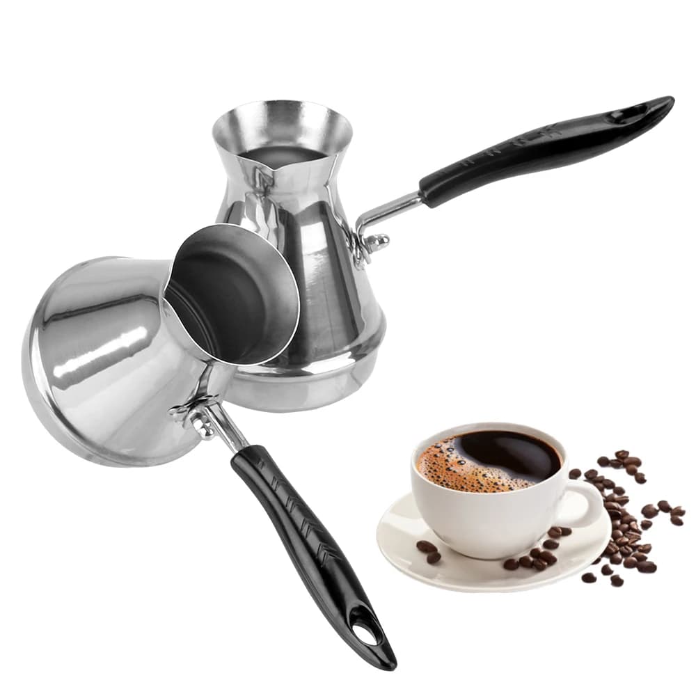 Long Handle Stainless Steel Moka Pot European Coffee kettle Butter Melting Pot Coffee Utensils Turkish Coffee Pot Kitchen Tools - 3