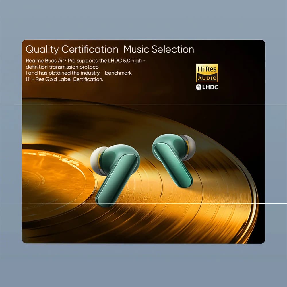 Global Version realme Buds Air 7 pro LHDC 5.0 Bluetooth 5.4 AI Simultaneous Interpretation 53dB Deep-sea Noise Cancellation - 4