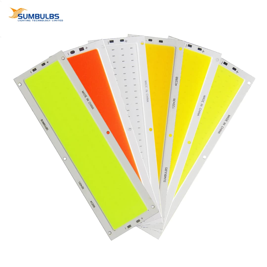 لوحة مصباح LED COB 12V، 12W، مصدر ضوء، ألوان دافئة/طبيعية/بيضاء باردة/زرقاء/حمراء/خضراء، 120x36 مم، لمصباح سيارة DIY - 3