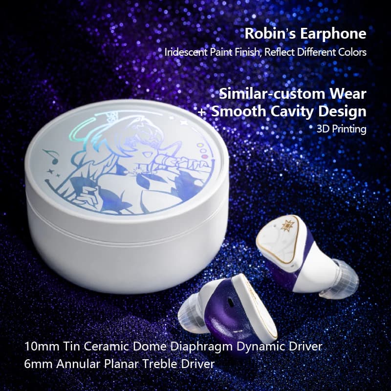 سماعات MOONDROP ROBIN لهونكاي ستار ريل روبن، سماعات TWS هايبرد مع مشغل ديناميكي + مشغل بلانار وتقنية ANC - 4