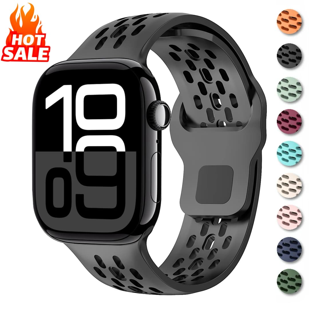 حزام سيليكون لأساور ساعة أبل 46مم 45مم 44مم 42مم 41مم 40مم 38مم سوار رياضي سلسلة iWatch 11 10 9 8 7 6 SE 5 4