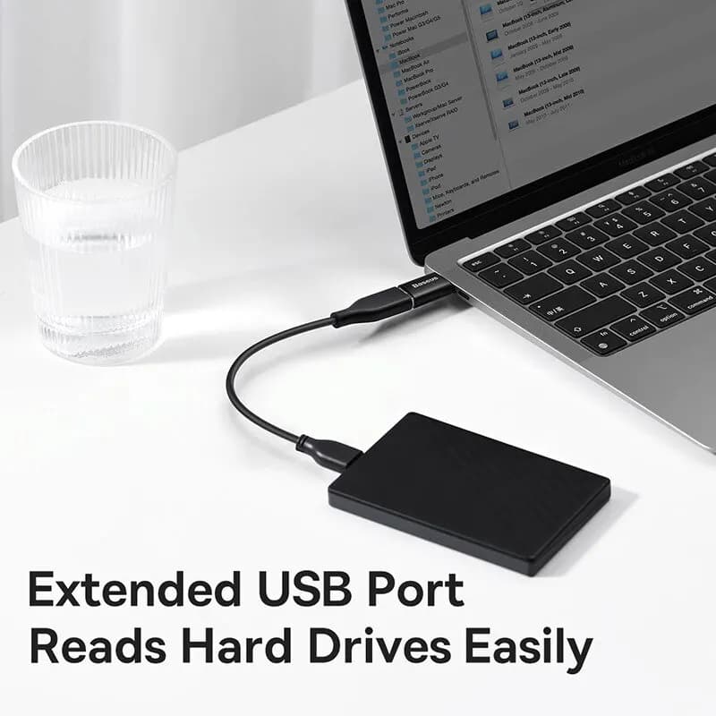 محول نقل بيانات Baseus USB OTG من نوع C أنثى إلى ذكر USB محول شحن سريع لابتوب ماك بوك سامسونج - 3