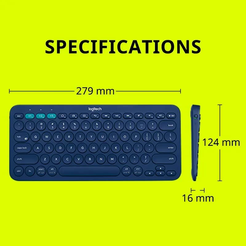 لوحة مفاتيح Logitech K380 لاسلكية، بلوتوث، شبكة حمراء، مناسبة للكمبيوتر اللوحي وiPad والمكتب - 5