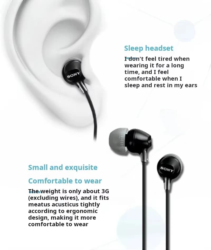 Original Sony MDR-EX15AP Wired Earphones HiFi Stereo Noise Cancelling Headset for Music - 5