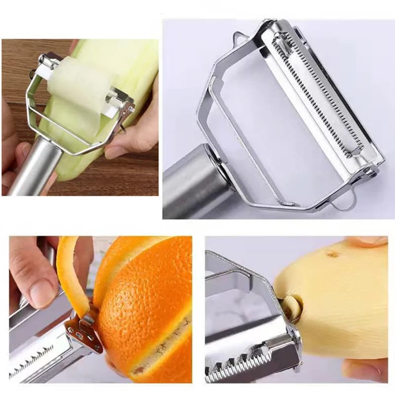 Kitchen Vegetable Peeler Stainless Steel Melon Planer Double-Head Peeler Household Multiple-Function Fruit And Vegetable Peeler - 4