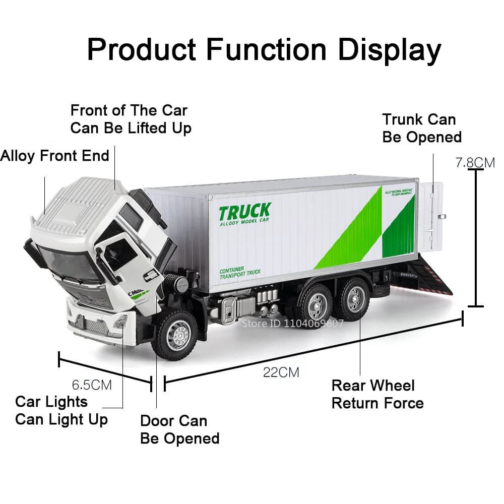 1:32 Fruit and Vegetable Transport Vehicle Toy Models Metal Diecast Container Trucks Toy Engineering Car Model Ornament for Boys - 6