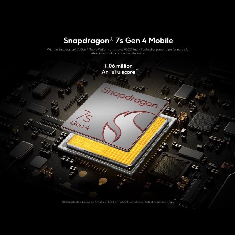 أجهزة لوحية POCO Pad M1 إصدار عالمي معالج Snapdragon 7s Gen 4 كاميرا 8 ميجابكسل شاشة 12.1 بوصة 2.5K فائقة الوضوح بمعدل تحديث 120 هرتز شحن سريع 33 واط - 2