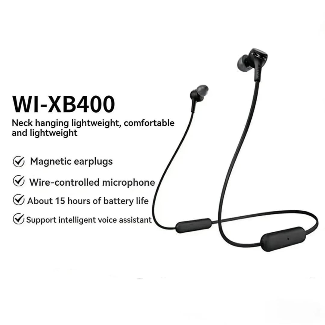 سوني WI-XB400 سماعات بلوتوث معلقة على الرقبة بجهير قوي جهير عميق مكالمات ستيريو لاسلكية واضحة وبطارية تدوم طويلاً - 5